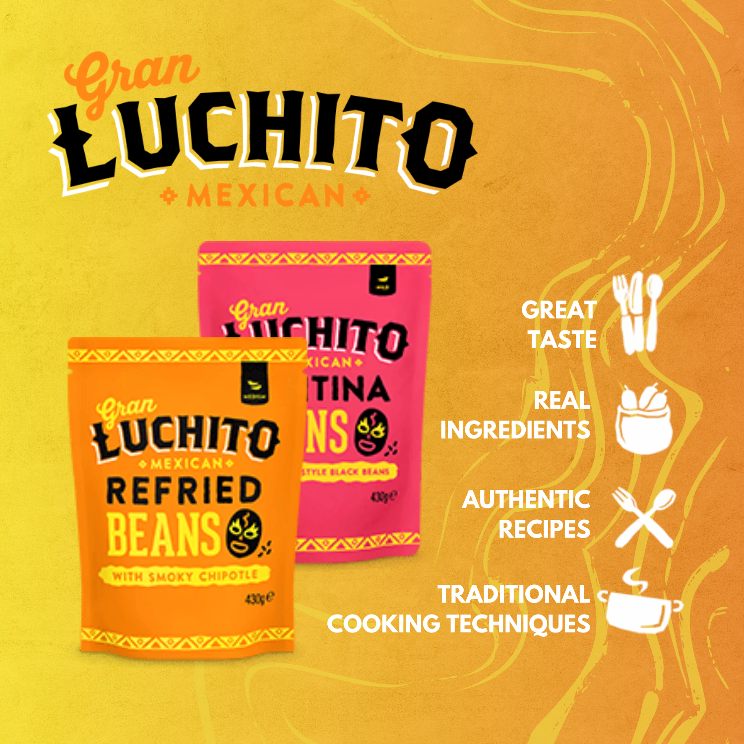 Gran Luchito Refried Beans 6X430G - River Foods Wholesale