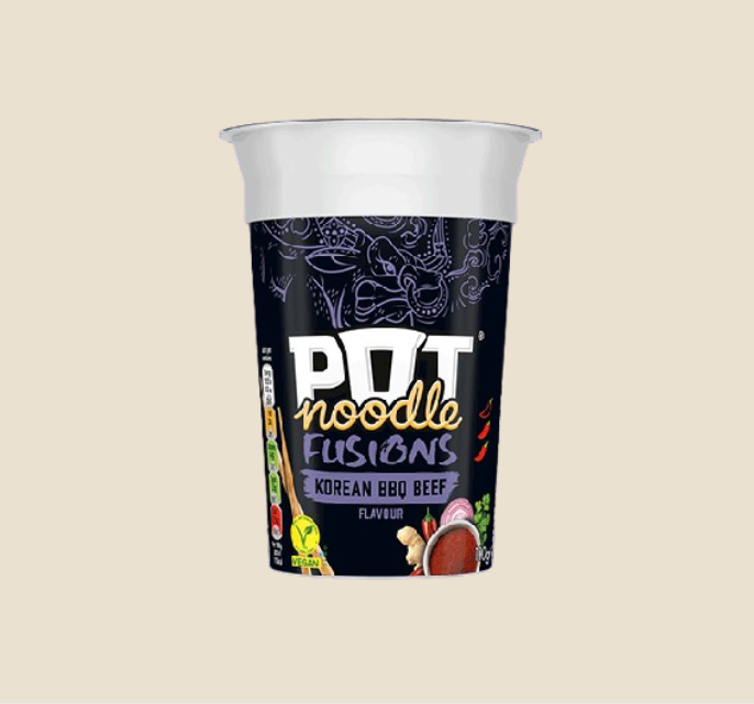 Pot Noodle Fusions Instant Snack Korean BBQ Beef 100g