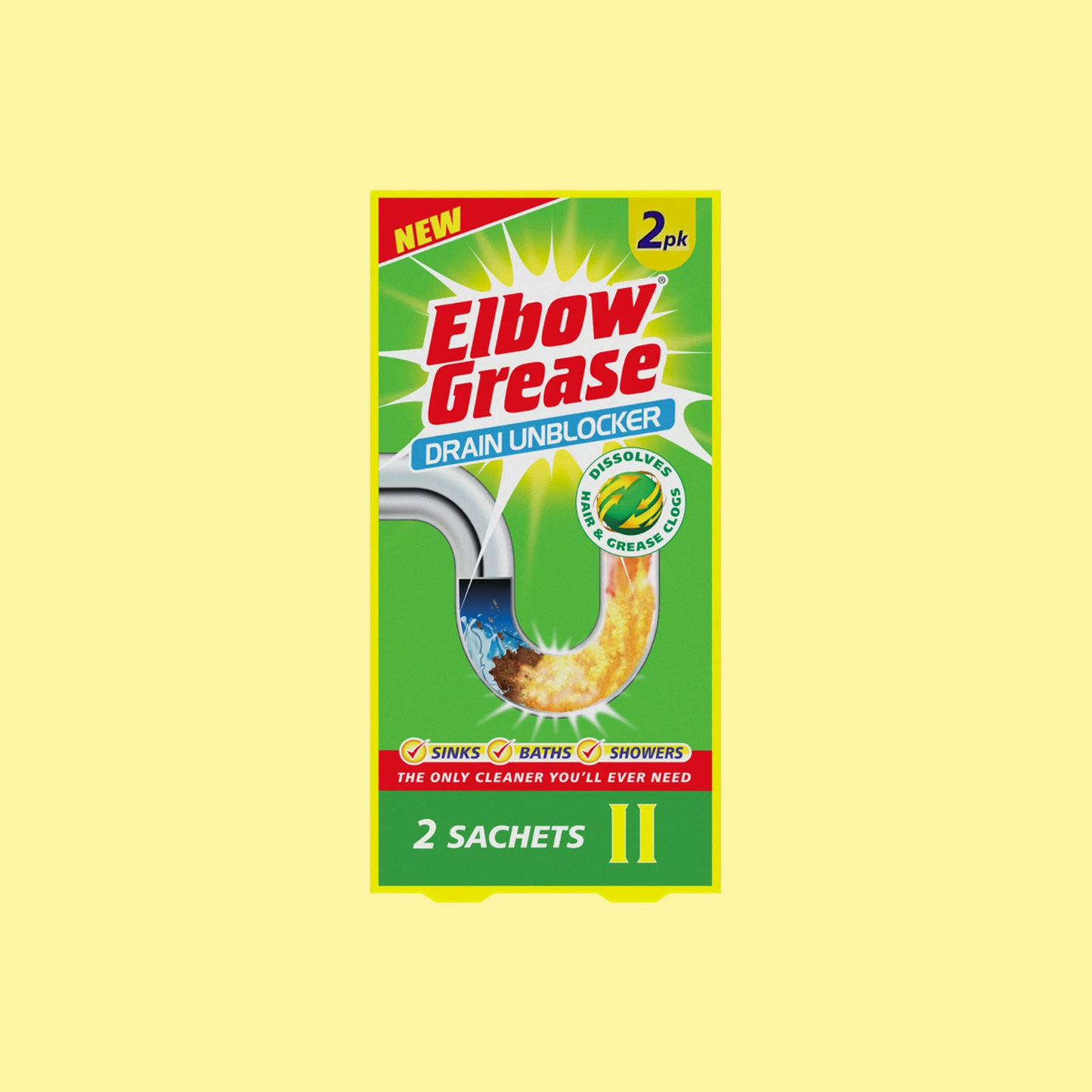 Elbow Grease Drain Unblocker Sachets 2pk