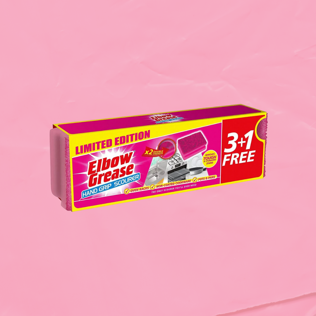 Elbow Grease Hand Grip Scourer Mrs Hinch Pink 4pk