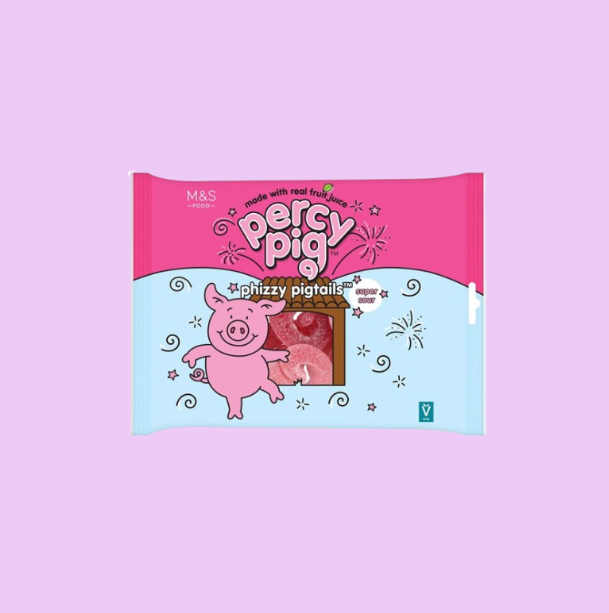Percy Pig Large Phizzy Pigtails 400g