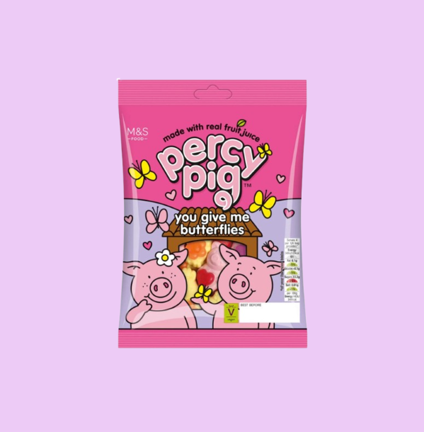 Percy Pig You Give Me Butterflies Fruit Gums 150g