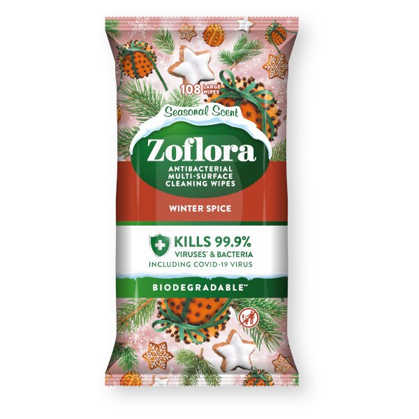 Zoflora Antibacterial Cleaning Wipes - Winter Spice 108 large pk