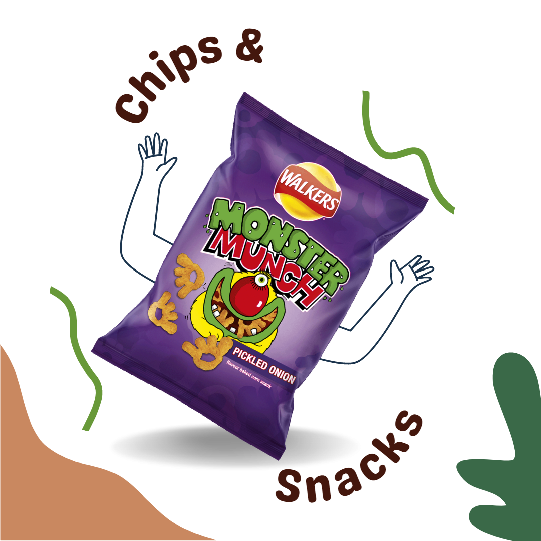 Monster Munch Bag decorated with drawings