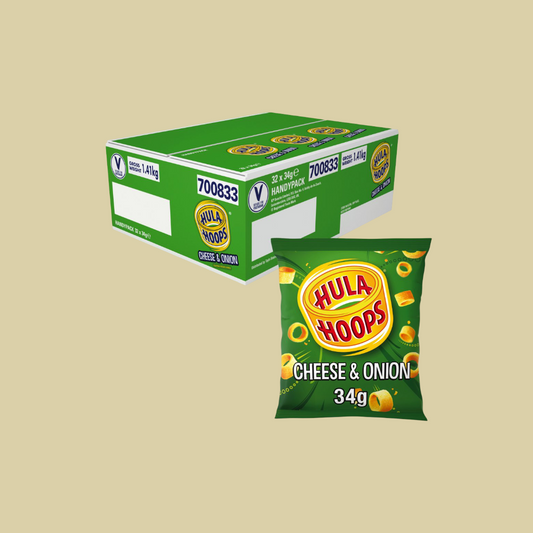 Hula Hoops Cheese & Onion 34gx32 Box (BB:25/10/25)