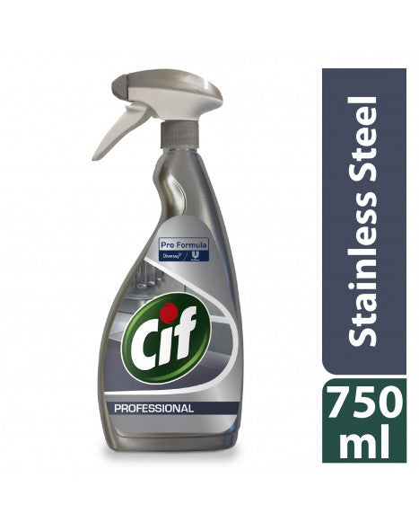Cif Professional Stainless Steel & Glass Cleaner 750ml