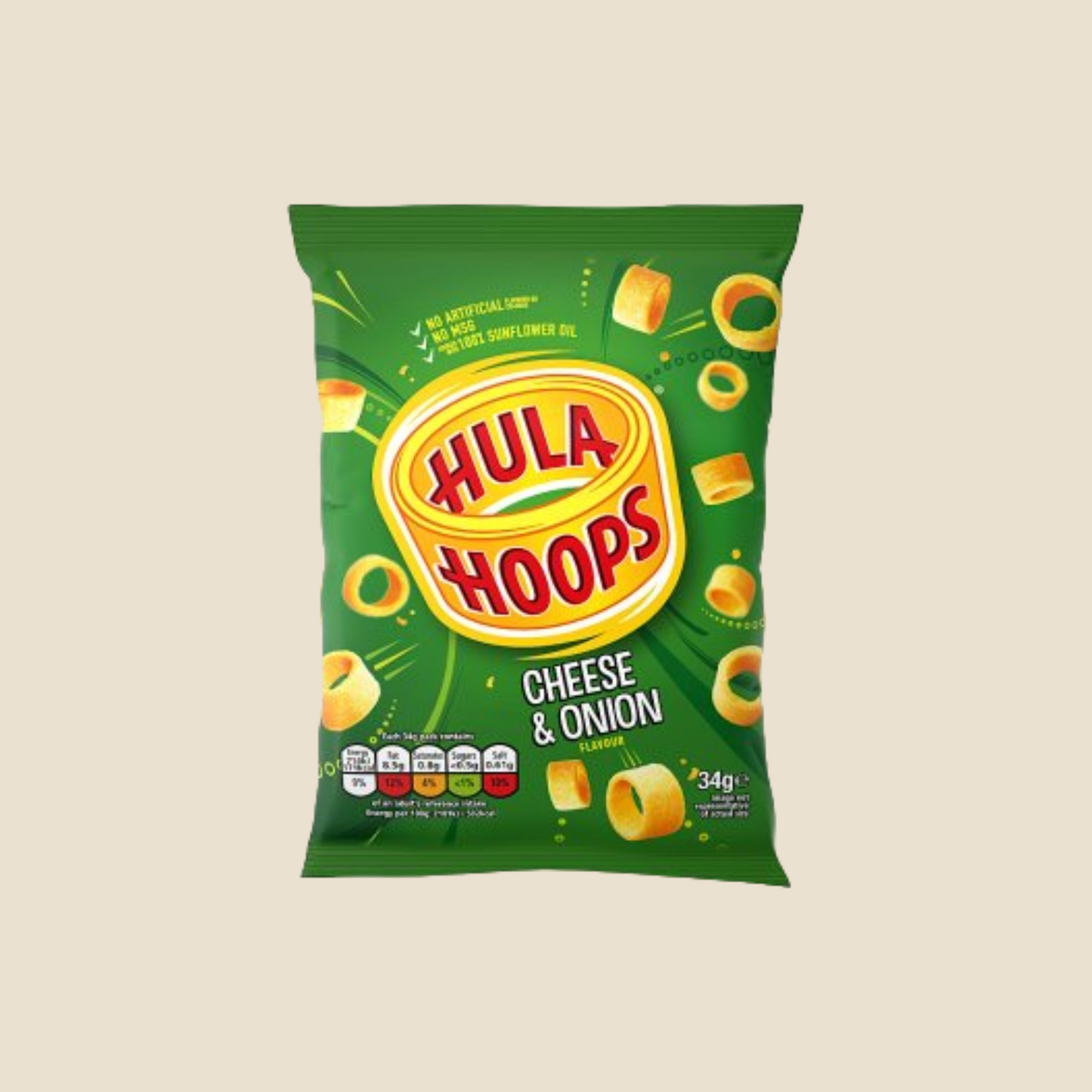 Hula Hoops Cheese & Onion 34g (best before 4/1/25)