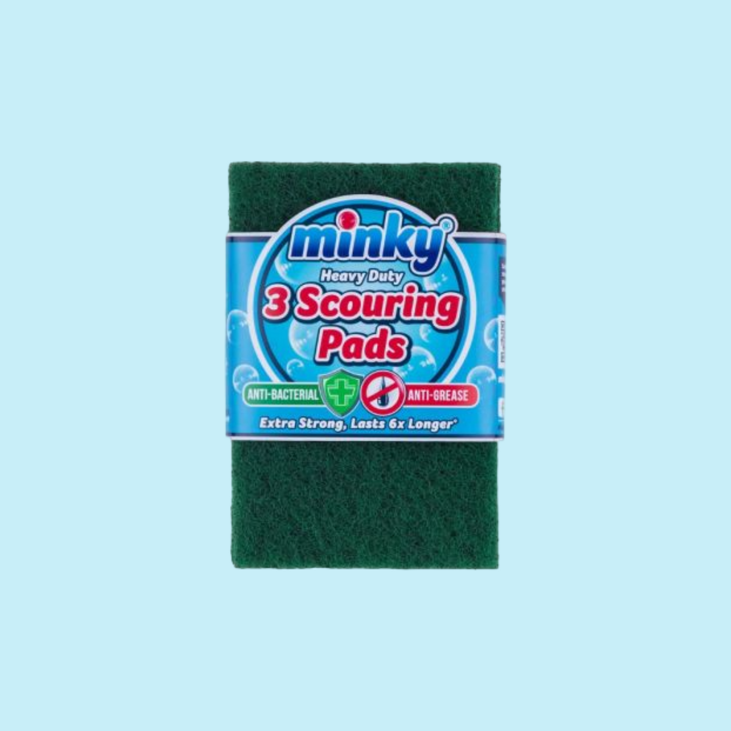 MINKY Heavy Duty Anti Grease Scouring Pads 3pk