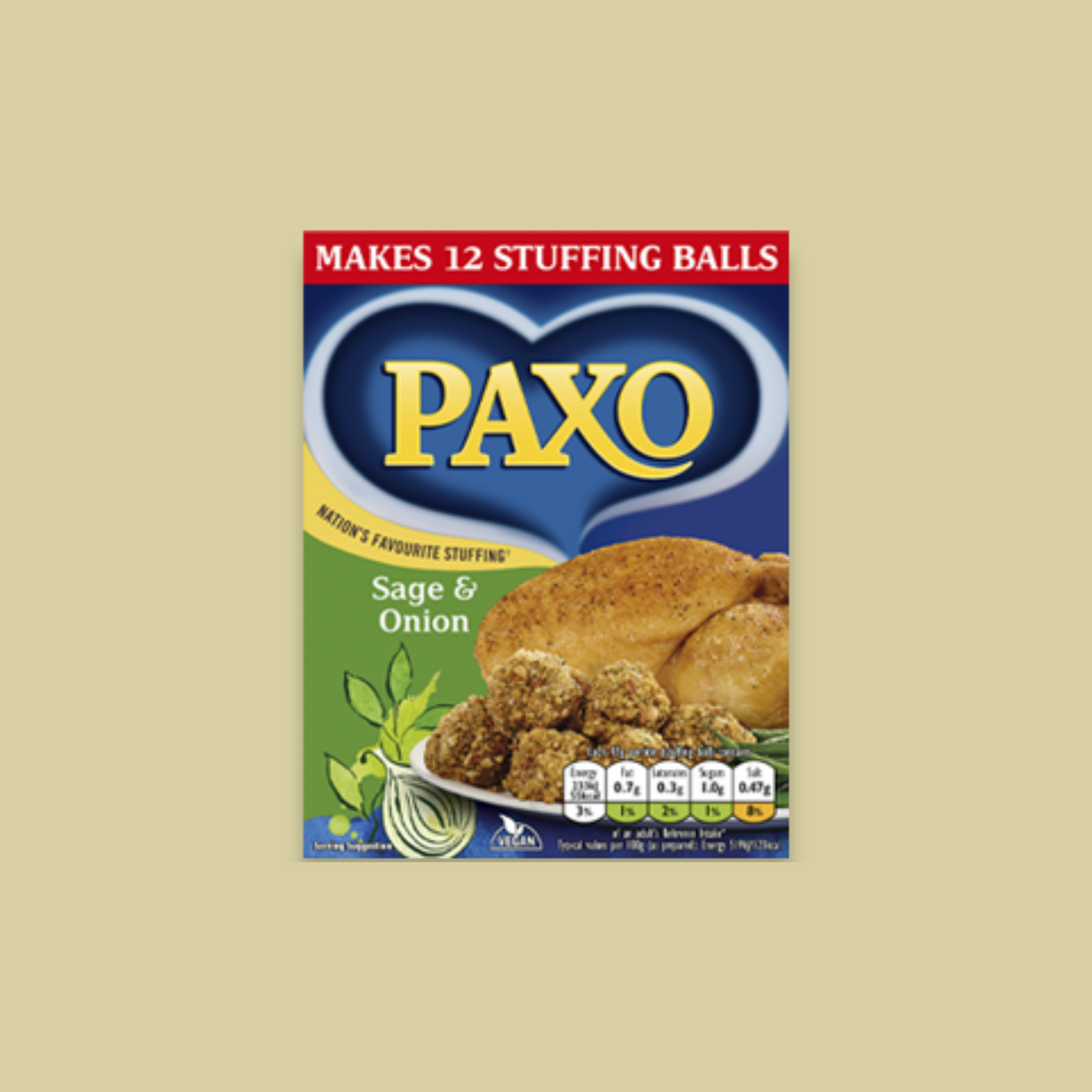 Paxo Sage & Onion Stuffing 170g UK Foods