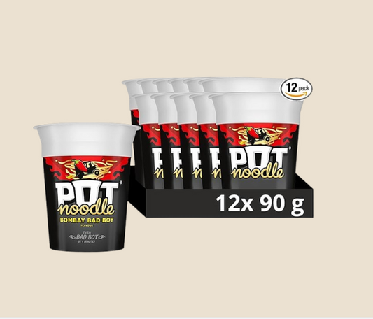 Pot Noodle Bombay Bad Boy 90g x 12 Pack (BB: 28/2/26 or 31/3/26)