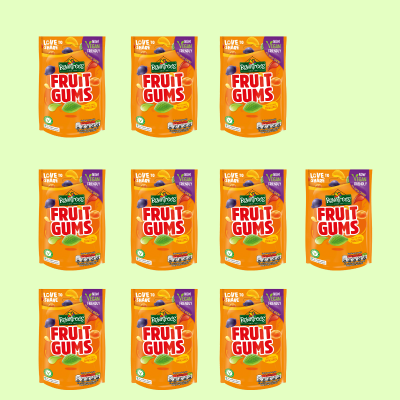 Rowntree's Fruit Gums Pouch 120Gx 10 Packs (BB:30/11/25)