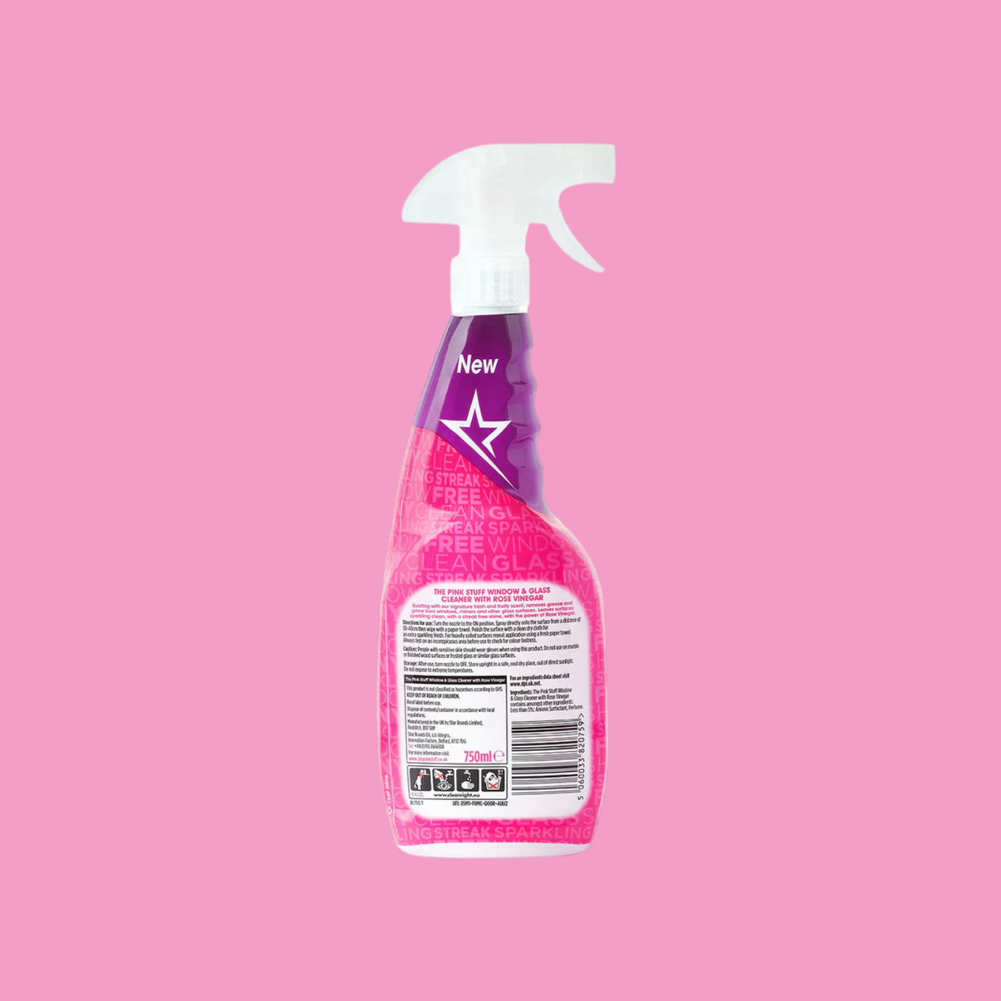 The Pink Stuff Window Cleaner with Rose Vinegar 850ml